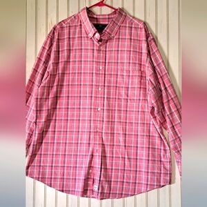 Vineyard Vines Pink Plaid  Button Down Long Sleeve Murray Fit Performance 1XB